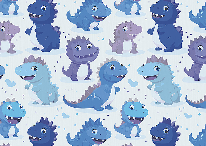 Roarsome, Blue - Twist&Fit Roman Blind - Image 7